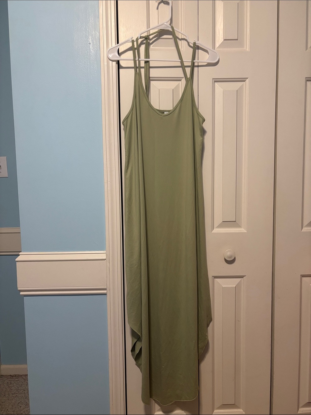 Light Olive Green Double-Strap Maxi Dress